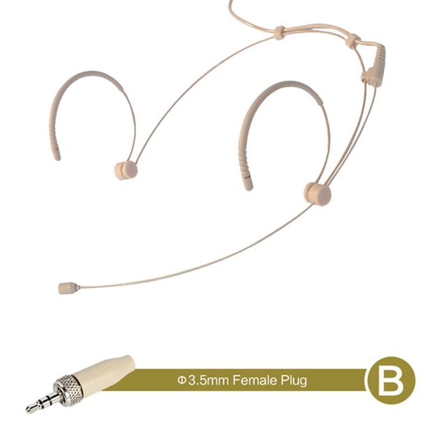 Mosiee Adjustable Beige Double Earhook Headset Mic Headworn Microphone 3 Pin 4 Pin Xlr For Shure Wireless Microphone With Cover