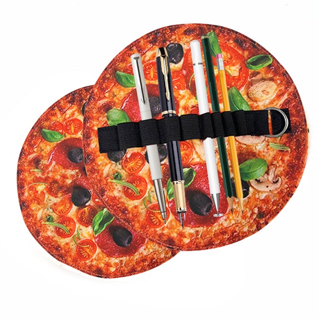 Xihbxyly Artículos En Liquidación En Oferta Estudiantes de Lona para Lápices con Simulación de Pizza y Jamón, Estuche Divertido para Lápices de Papelería para Estudiantes