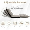 thumbnail image 5 of Kadyn Floor Chair, Legless Tatami Chair, Lounge Chair,Lazy Chair,Adjustable Floor Sofa Bed with 2 Lumbar Pillows-Gray, 5 of 7