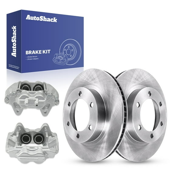 AutoShack Front Vented Brake Rotors   Calipers 4-PC Brake Kit Replacement for 2003-2005 Toyota 4Runner 13.29" (337.5 mm)