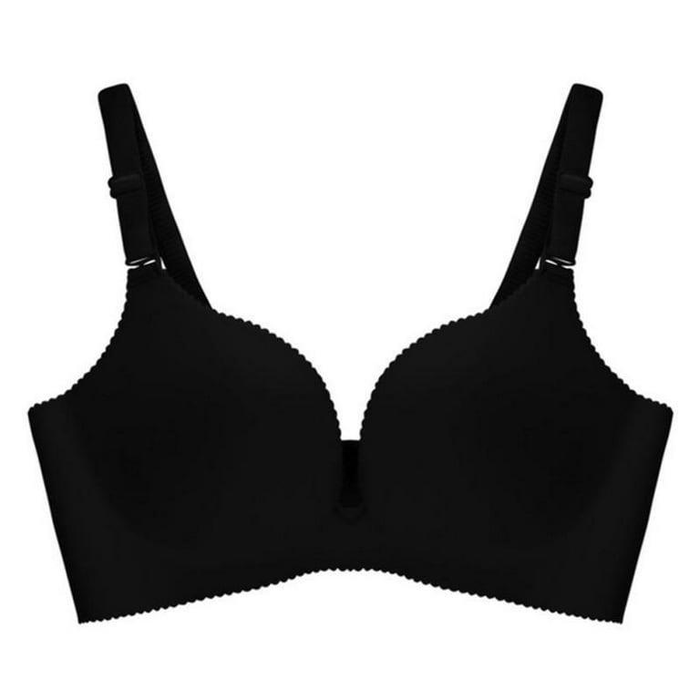Yinanstore Breathable Women Seamless Bra Every Wires Wide Strap Low Support  Sleep Bra Comfort Bra for Women Girls , Black, L L