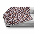 thumbnail image 3 of Geometric Soft Flannel Fleece Throw Blanket, Triangles Shaped Squared Mosaic Like Seamless Pattern Artwork Print, Cozy Plush for Indoor and Outdoor Use, 70" x 90", Plum Marigold White, by Ambesonne, 3 of 6