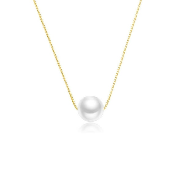 S925 sterling silver one pearl necklace necklace women's light luxury simple and versatile internet celebrity collarbone chain necklace pearl jewelry