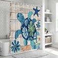 thumbnail image 5 of Sea Turtle Coastal Shower Curtain Set - 72" x 78" Washable Bathtub Curtain with 12 Hooks, Summer Beach Starfish Seaside Waterproof Fabric Stall Shower Curtains for Bathroom/Bathtub Décor, 5 of 6