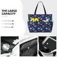 thumbnail image 3 of Daiia Flower Blue Skull Beach Travel Bag - Water-Resistant Beach Bag, Lightweight Tote with 7 Pockets for Women and Men - Gym,Pool,Camping,Reusable Grocery Bag, 3 of 7