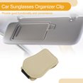 thumbnail image 3 of Clip para gafas de sol en el coche Unique Bargains con soporte magnético universal para parasol de coche de cuero Nappa beige 7.5x5cm 1 Pcs, 3 of 7