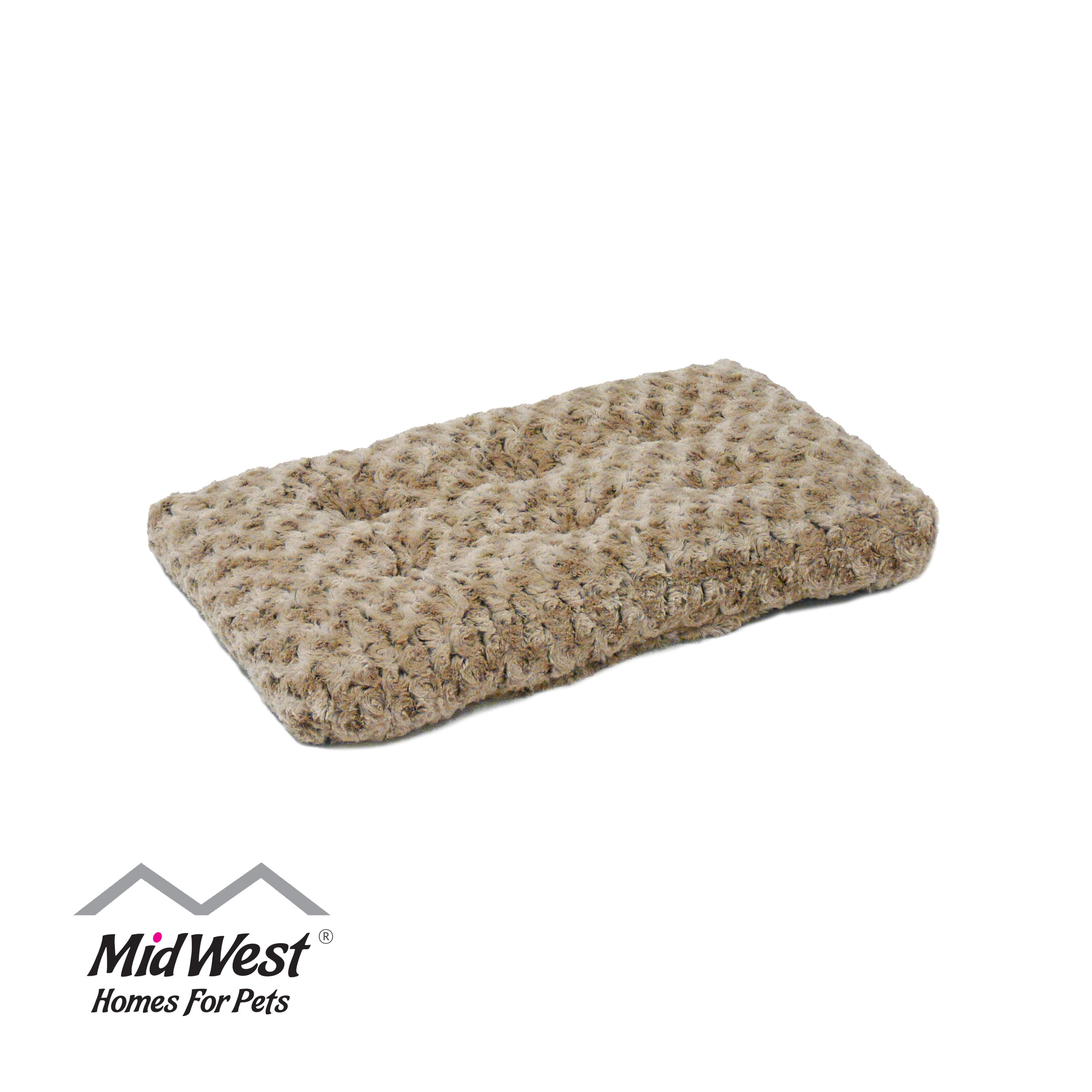 MidWest Quiet Time Dog Bed & Crate Mat, Deluxe Ombre Swirl, 18", Mocha