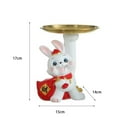 thumbnail image 2 of Estatua creativa de conejo Fernando organizador de mesa artesanal contenedor de almacenamiento de adornos Año Nuevo, 2 of 7