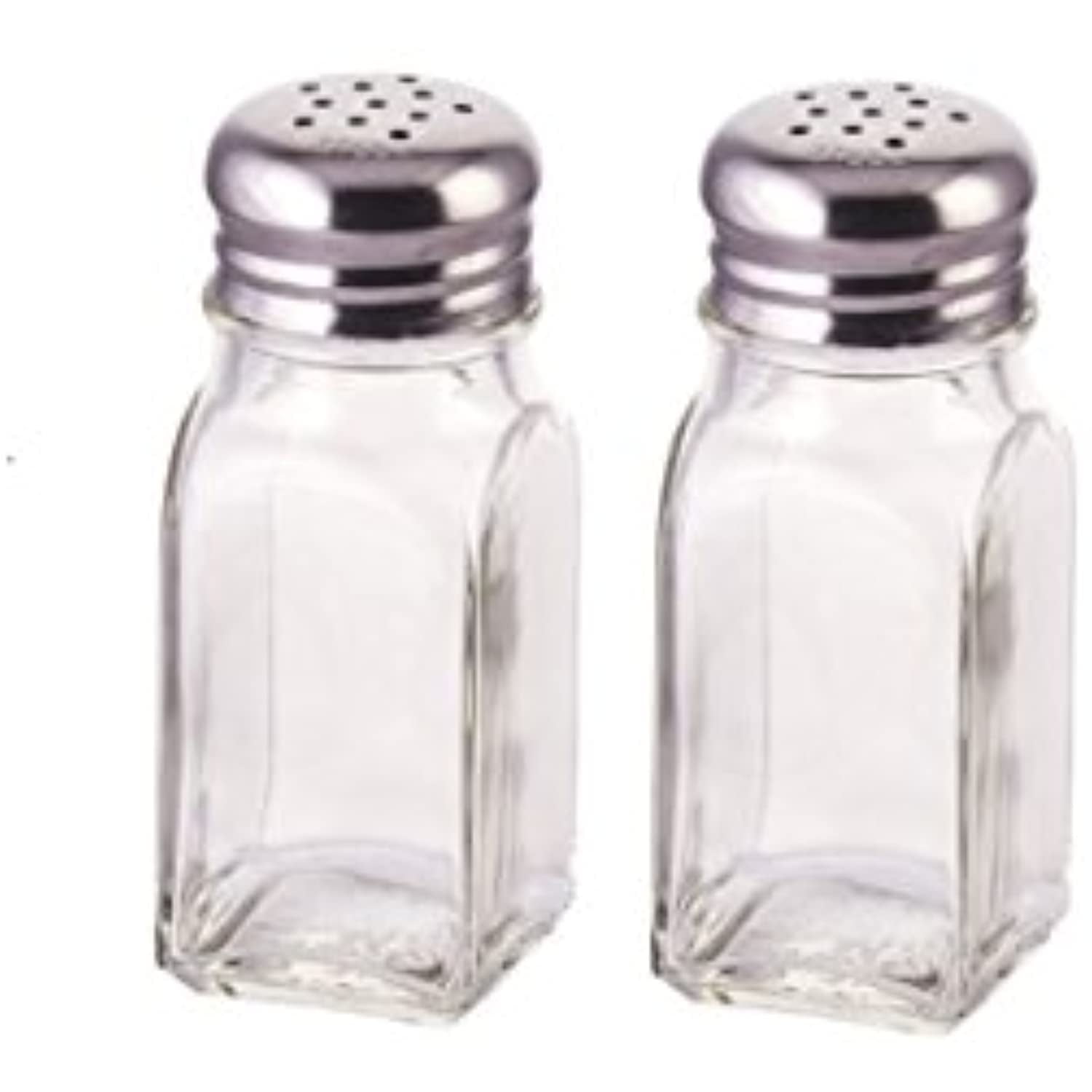 Great Credentials Salt and Pepper Shakers with Stainless Tops Set of 2