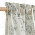 thumbnail image 6 of Curtainking Linen Kitchen Curtains Floral Cafe Curtains 26x45 inch Farmhouse Small Window Curtains for Living Room 2 Panels Gray, 6 of 9