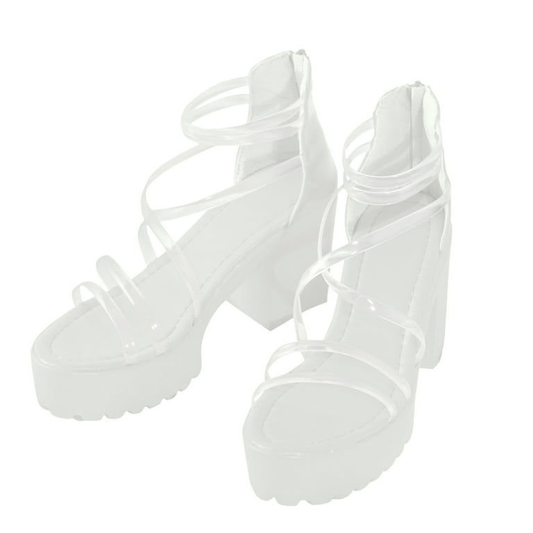 Clear strap platform chunky heels 2025