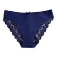 thumbnail image 2 of FASHOFT Womens Underwear Low Rise Stretch Bikini Lace Panties Hipster Ladies Briefs Dark Blue S, 2 of 4