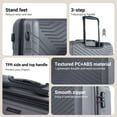 thumbnail image 3 of Travelhouse 3 Piece Hardshell Luggage Set Hardside Lightweight Suitcase with TSA Lock Spinner Wheels 20in24in28in.(Gray), 3 of 10