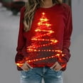 thumbnail image 4 of Hueook Christmas Shirts for Womens T Shirts Womens' Christmas Santa Claus Printed Shoulder Length Long Sleeved Round Neck Top/shirt Multicolor 5X, 4 of 7
