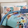thumbnail image 6 of Bebejan Turquoise Reverie 5 Piece Comforter Set, Queen, 100% Cotton Sateen, Reversible, All Season, Cozy Comfort, 6 of 10