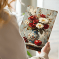 Rustic Metal Rose 8x12 Inches Rustic Still Life Wall Art Metal Tin Sign Featuring Blue ...