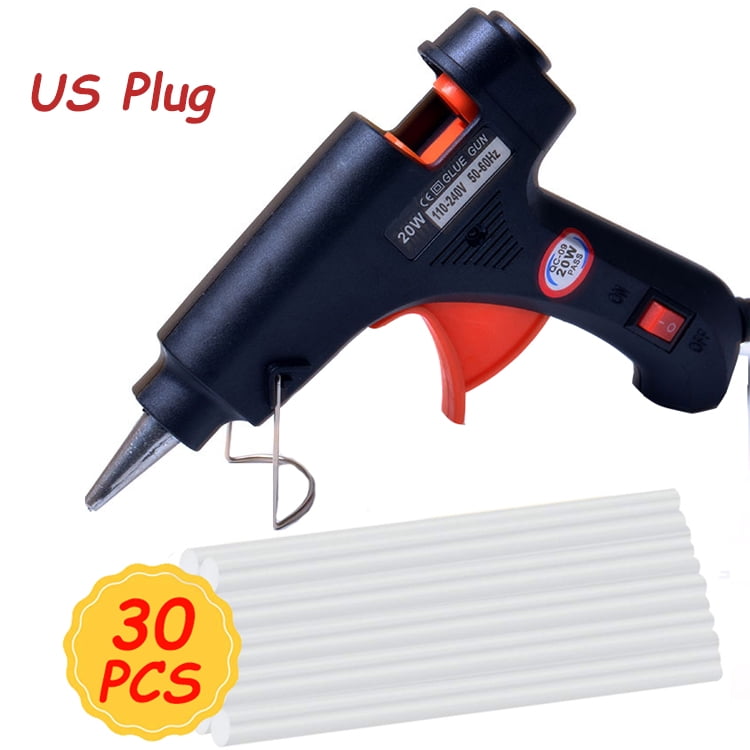 Cordless Hot Melt Glue Gun Kit with 30Pcs 7mm Glue Sticks for