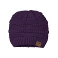 thumbnail image 3 of Thick Knit Soft Stretch Beanie Cap - Purple, 3 of 3