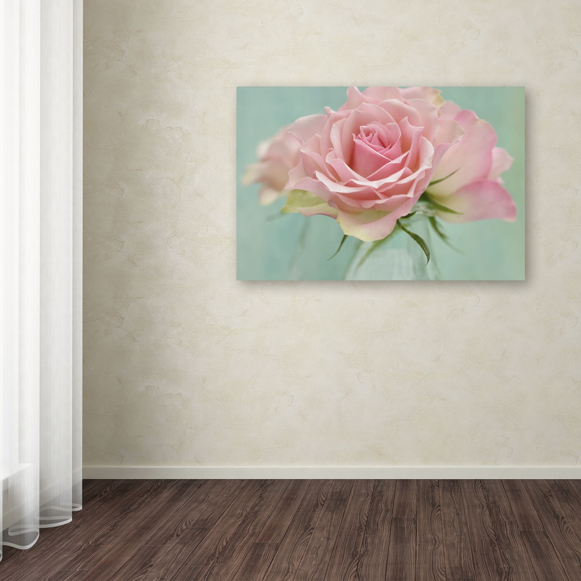 Trademark Fine Art 'Pink Roses' Canvas Art by Cora Niele
