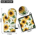 thumbnail image 6 of Sunflower Pattern Kitchen Oven Mitt and Pot Holder Sets 2 Pcs for Baking, Cooking and Grilling, Heat Resistant Up To 392 °F, 6 of 7