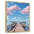 thumbnail image 2 of Designart "Coastal Tranquility Pier and Dock Views V" Nautical & Beach Floater Framed Wall Art Living Room, 2 of 7