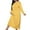 Yellow, variant on Women's Cotton Sleepwear Long Sleeves Nightgown Print Tee Sleep Dress Brown XL