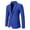 Blue, variant on Men's Casual Solid Blazer Coats Slim Fit One Button Turn-down Collar Wedding Dinner Suit Jacket Blue XL