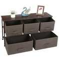 thumbnail image 4 of ZenSports 5 Drawer Storage Dresser, Modern 2-Tier MDF Wide Chest Fabric Organizer Brown, 4 of 9