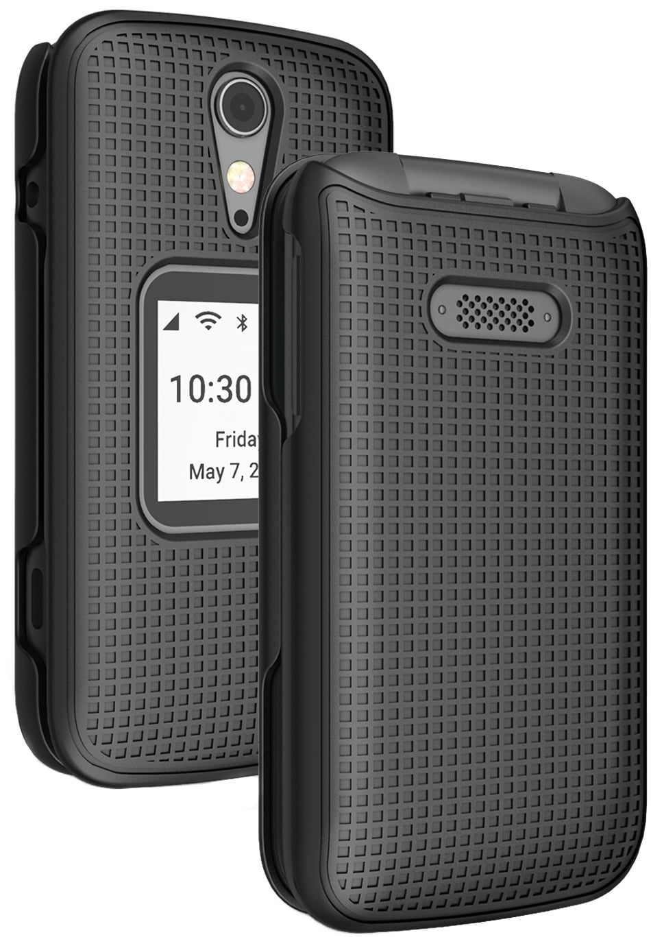 Case for Jitterbug Flip2, Nakedcellphone [Black] Protective SnapOn