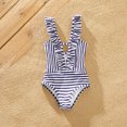 thumbnail image 3 of PatPat Family Matching Letter Splicing Striped Trunks Shorts and Ruffle Swimsuit,Sizes Baby/Boy/Girl/Adult,One Piece, 3 of 5