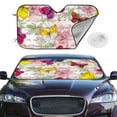 thumbnail image 2 of Fotbe Butterflies and Vintage Car Windshield Sunshade | Sun Visor Protector Front Window Shade, Keeps Out UV Rays, Keeps Your Vehicle Cool-Small, 2 of 7
