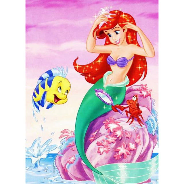 Cuadros Decorativos Cuadros de diamantes de imitación 5D, pintura de diamante de taladro redondo completo de princesa sirena DIY DQrwqpou Nuevos Originales