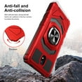 thumbnail image 4 of For Nokia C100 Case Military Grade Ring Car Mount Kickstand Wtempered Glass Hybrid Hard Pc Soft Tpu Shockproof Protective Case - Red, 4 of 7