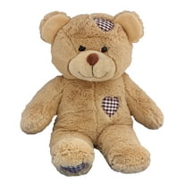 Brown Patches Bear 16 Inch Plush Soft Stuffed Animal Ideal for Kids, Collectors, and Room Décor