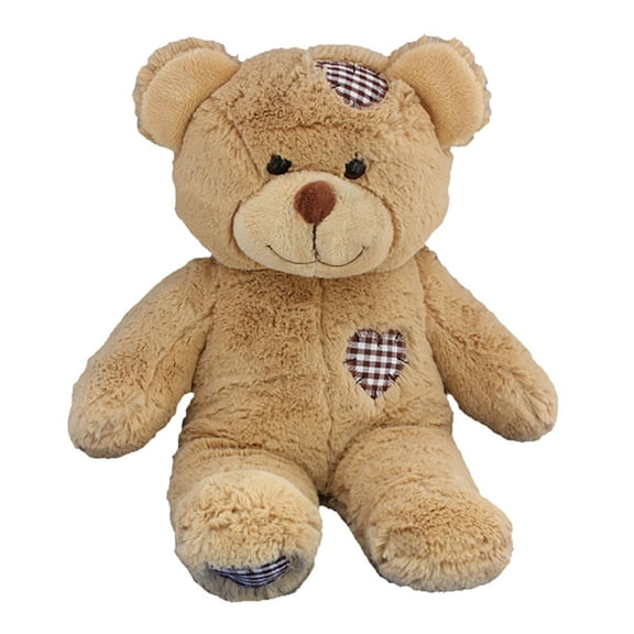 Brown Patches Bear 16 Inch Plush Soft Stuffed Animal Ideal for Kids, Collectors, and Room Décor