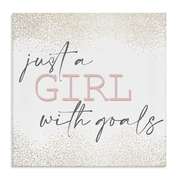 Stupell Industries Contemporary Girl With Goals Glamourous Sparkle Canvas Art, 17 x 17, by Kim Allen
