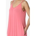 thumbnail image 5 of TheMogan Women's Casual V-Neck Draped Jersey Cami Long Maxi Dress W Pocket Summer Beach Desert Rose S, 5 of 6