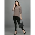 thumbnail image 3 of Prettify Women Straight Regular 3/4th Sleeve Casual Female Taupe Western Top, 3 of 5