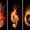 Fiery Music Fusion, variant on Elephant Stock Guitar On Fire Wall Art - Horizontal Multi Panel Canvas - Living Room Wall Decor - Music Multi Panel - Black And Orange Decor - 74" x 48"
