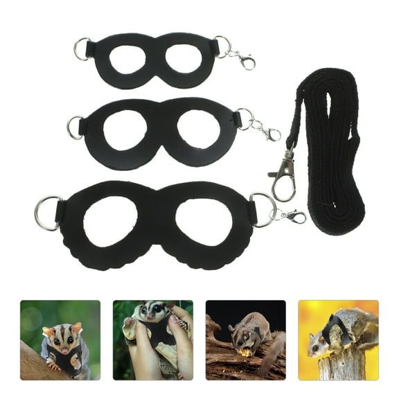 FRCOLOR Small Animal Walking Harness Black Stainless Steel 1 Set Pet Supply