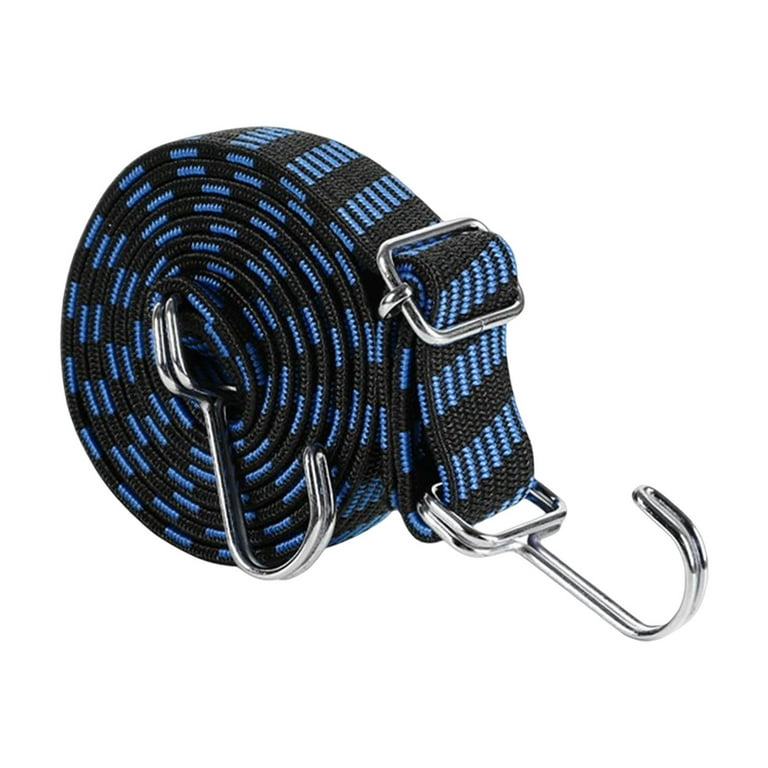 Elastic Bungee Rope with Hooks, Metal Shock Cord Hooks for Outdoor Tying  Down Tarpaulins, Motorcycle Transport Locking Load Securing