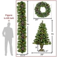 thumbnail image 3 of Christmas Decoration 4-Piece Set, Pre-lit Christmas Fireplace Decorations, Front Porch Christmas Decorations, Artificial Christmas Garland, Wreath and Set of 2 Entrance Trees with Lights, 3 of 7
