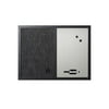 MasterVision Combo Silver Dry-Erase & Black Fabric Bulletin Board, 18" X 24", Black Frame
