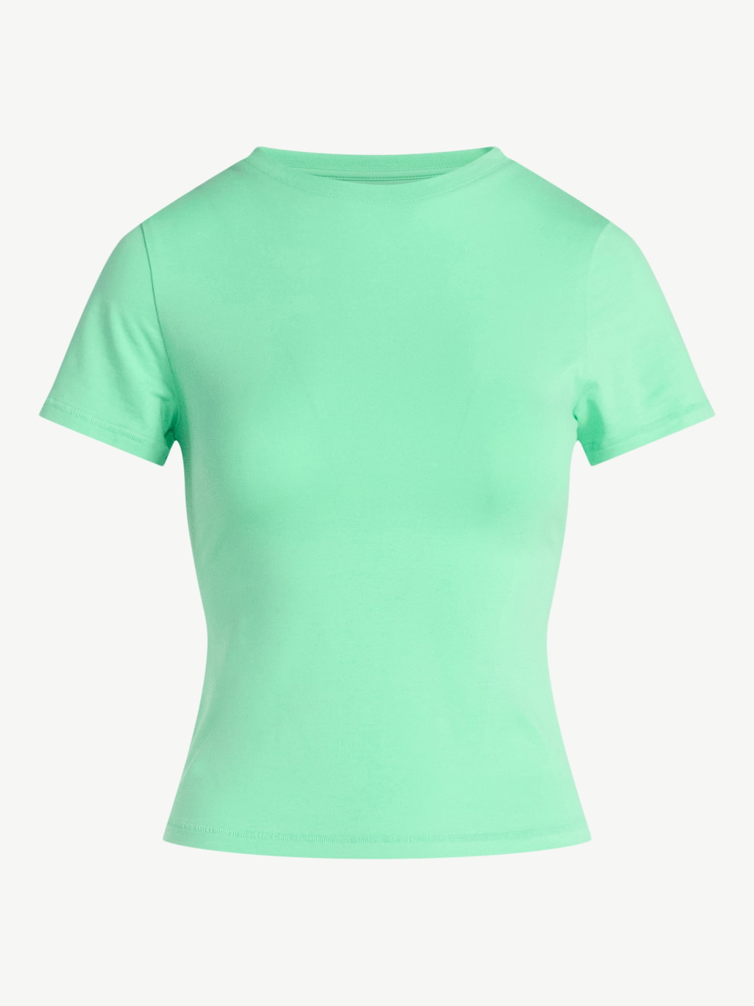 Scoop Women’s Stretch Cotton Blend Baby Tee with Short Sleeves, Sizes XS-XXL