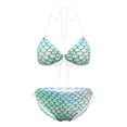 thumbnail image 3 of Alvivi Women's Fish Scale Printed Two Piece Bikini Sets Lace Up Padded Brazilian Bathing Suits Type J XXL, 3 of 7
