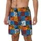thumbnail image 1 of Balery colorful plaid Dinosaur Bañador para hombre, shorts de playa de secado rápido con entrepierna y forro de compresión-Medium, 1 of 6