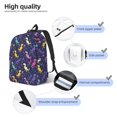 thumbnail image 4 of Vsdgher Colorful Dinosaur Print Canvas Backpack Travel Rucksack Unisex Knapsack 15.7/17.7Inch Laptop Backpack for Work,College -Small, 4 of 5