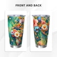 thumbnail image 3 of Susaid Colorful World Map Print 20oz Car Cup,Insulated Coffee Cup Fully Spill Proof Travel Coffee Mug, Stainless Steel Tumbler for Work Home Outdoor Car-Straw Two-piece Set, 3 of 8