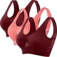 thumbnail image 2 of Plus Size Sports Bra for Women Seamless Medium Support Wide Strap Breathable Comfort Athletic Fitness Yoga Bras,3 Pack,S-5XL, 2 of 3