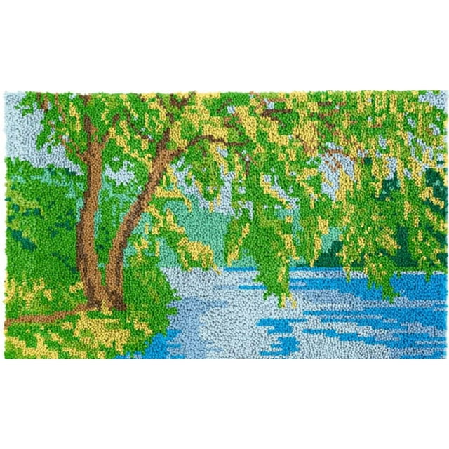 Rug Making Latch Hooking Kit | Spring Landscape (85x58cm blank canvas)